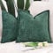 Madizz 2er Set Chenille Samt mit Rand Kissenbezüge Weiche Dekorativ Zierkissenbezüge Modern Kissenhülle für Sofa Wohnzimmer Schlafzimmer Dunkelgrün 50x50 cm