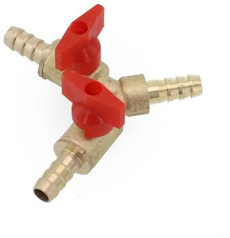 Raccord de tuyau à 3 voies, robinet à boisseau sphérique en laiton pour carburant, gaz, eau, huile, robinet à boisseau sphérique en Y (8 mm)