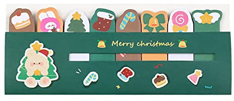 NIHUIFA 200 Stück Seitenmarkierer, Haftnotizen für Weihnachten, Haftnotizen für Seitenmarker, Lesezeichen, haftet sicher und sauber und sauber auf der Seite, Haftstreifen