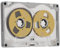 Reel to Reel Blanko Tonkassettenband, 55 Minuten DIY Musikaufzeichnungsband, Aluminiumlegierungsgehäuse mit Bunten Metallbeschichteten Rädern (Silberner Rahmen, vergoldet)