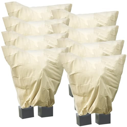 Royal Gardineer Pflanzenschutz Wind: 8er-Set XXL-Kübelpflanzensack als Winterschutz, 240 x 200 cm, 100 g/m² (Schutz-Überzüge für Pflanzen, Pflanzenschutzabdeckungen, Schutzfolie)