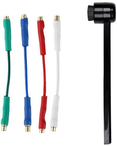 Plattenspieler-Phonograph, Kabel, Stylus-Reinigungsbürsten-Set, OFC Audiophile Tonarm-Kabel für Plattenspieler, Plattenspieler, Stylus-Reinigungsbürste für Schallplattennadeln