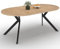 IDMarket - Esstisch ausziehbar rund Alix 4-10 Personen Fuß Spinne Holz und schwarz 110-200cm