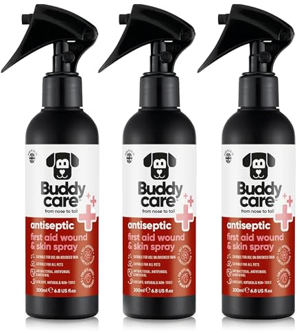 Buddycare Pet Antiseptic First Aid Wound & Skin Spray Suitable for all pets - 200ml x3