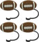 4 Pcs Brown Silicone Straw Cover Cap Cartoon Rugby Straw Topper Reusable Drinking Straw Tips Lids Portable Dust Proof Straw Plug for 7-8 mm Straws Reusable Drinking Straws