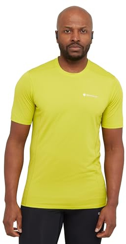 Montane Men's Dart Lite Short Sleeved T-Shirt, Recycled Polyester, Crew Neck, Technical Base Layer with POLYGIENE Odour Control for Hiking & Running (UK, Alpha, 3XL, Regular, Regular, Yellow)