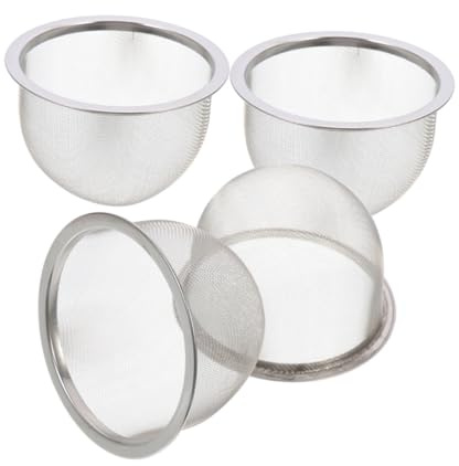 LIFKOME 4 Pièces Filtre À Thé En Acier Inoxydable Passoire À Thé À Mailles Fines 8.50 X 8.50 X 5.00 cm Infuseur Réutilisable Pour Théière Tisane Cuisine Et Maison
