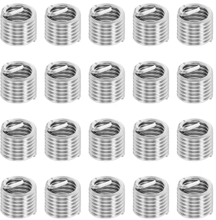 PATIKIL 20Pcs Filetages Hélicoïdaux 3/8-16 UNC 1.5D 14.2mm | Manchon Fileté Hélicoïdal Enroulé Pour Réparations Automobiles, 304 Acier Inoxydable, Et Équipements Mécaniques