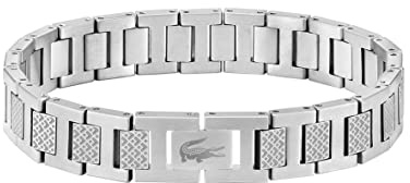 Lacoste Metropole Men’s Link Bracelet – Polished Stainless Steel – Modern and Stylish Men’s Fashion Accessory