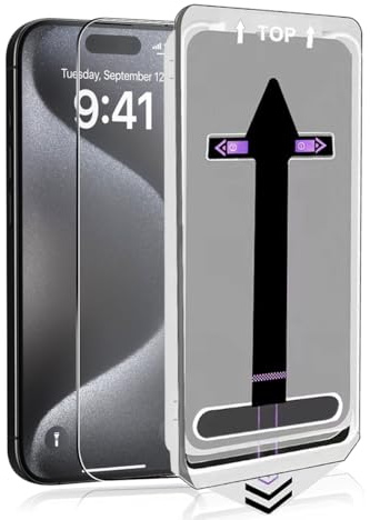 Rnnmeeko 1 Stück Panzerglas für iPhone 15 Pro Max, 9H Härte Schutzfolie | HD Klar kratzfest Schutzglas, blasenfrei, Anti-Fingerabdruck für iPhone 15 Pro Max Displayschutzfolie