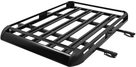 140 x 100CM Universal Auto Aluminium Dachst Nder Korbwanne, 150KG Tragfähigkeit Einstellbare Breite Schwarz Dachkorb Dachtrger Dachträger Metall Dachgepäckträger für SUV Modelle Eingebauten