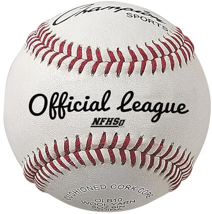 Champion Sports Leder Baseball Set: Dutzend Indoor/Outdoor Echtleder Offizielle Liga Baseballs für Praxis Training oder Real Game - OLB10 12 Stück