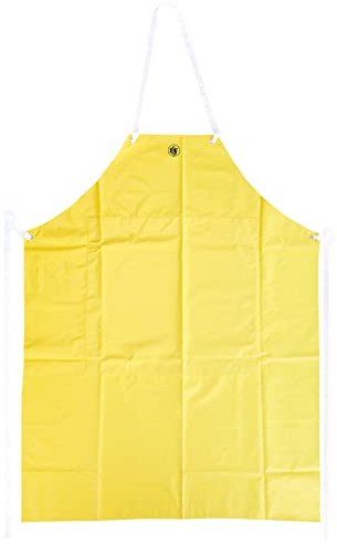 MCR Safety 800S4P 35 by 45-Inch Concord Neoprene/Nylon Sewn Edge Stitched and Taped Seams Apron, Yellow