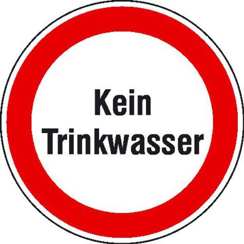 Betriebsausstattung24® Kein Trinkwasser Hinweisschild zur Betriebskennzeichnung.,selbstkl. Folie,10cm