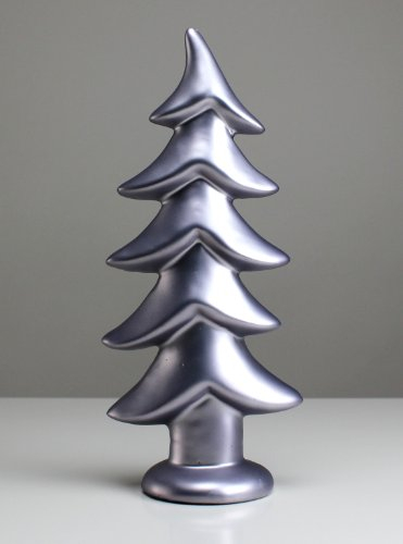 Albero di Natale abete decorazione natalizia in ceramica platino 13 cm