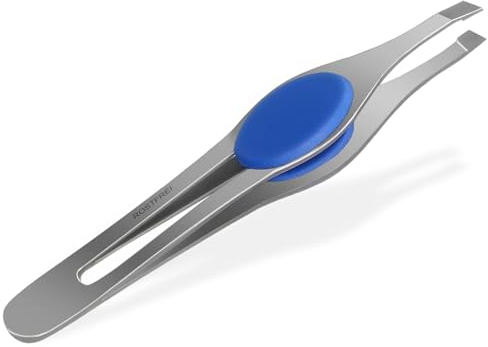 Pince à épiler oblique Poignée souple en acier inoxydable 9,5 cm