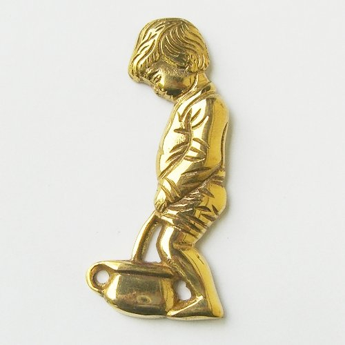 WC-Toiletten Türschild Manneken Pis Messing #34-2M