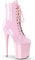 Pleaser Damen FLAMINGO-1020 Plateau High Heels Stiefelette Lack Baby Pink 36 EU