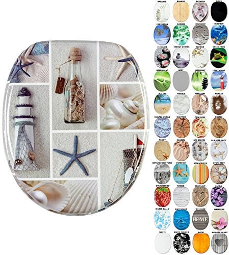 Sanilo Soft Close Toilet Seat, Wide Choice of New Toilet Seats, Stable Hinges, Easy to Mount (Sea Breeze)