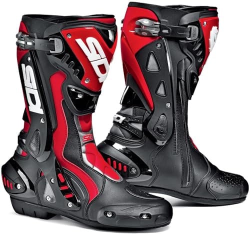 Sidi ST Motorbike Motorcycle Sports On Road Racing Boots, Black/ Red - Red - EC 43