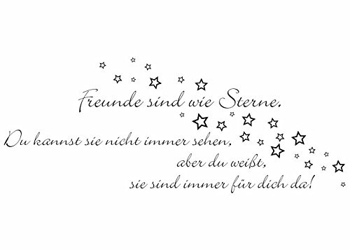 Wandtattooladen Wandtattoo - Freunde sind wie Sterne Größe:140x55cm Farbe: schwarz
