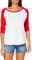 Build Your Brand Ladies 3/4 Contrast Raglan Tee L,White