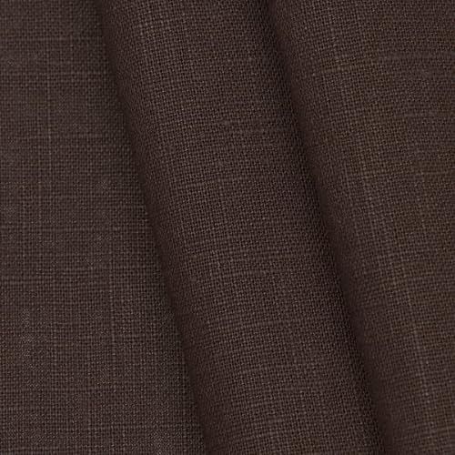 STOFFKONTOR 100% Leinenstoff – edler Naturstoff - vorgewaschen - Meterware, Farbe Dunkel-Braun – zum Nähen von Kleidern, Röcken, Trachtenmode