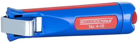 WEICON TOOLS Couteau à Dégainer N° 4 - 16 / Outil à dégainer pour câbles ronds de 4 à 16 mm de diamètre, Bleu/ Rouge