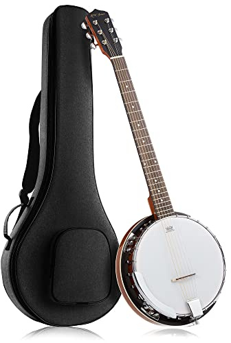 Jameson Guitars 6-String Banjo Guitar with Closed Back Resonator and 24 Brackets