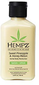 HEMPZ Mini Travel Size Body Lotion Whipped Crème Daily Moisturising Cream, Shea Butter Hand and Body Moisturiser - Skin Care Products, Hemp Seed Oil - 2.25 oz. - Sweet Pineapple & Honey Melon