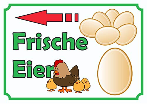 HB-Druck Verkaufsschild Schild Eier Links A3 Rückseite selbstklebend