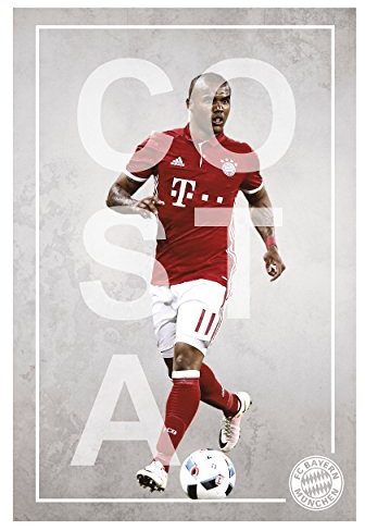 FC Bayern München Poster Spieler Costa FCB kompatibel + Aufkleber, Spielerportrait