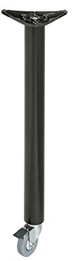 Amig - Pied en Acier Noir Mod.7 avec roulettes pivotantes et Frein pour Tables de Bureau, Bureau - avec réglage Hauteur 10 mm - Dimensions : 870 x 60 x 1,2 mm - Résistance 15 kg/Jambe Incluse vis