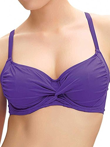 Fantasie Los Cabos Underwire Twist Front Full Cup Bikini Top in Violet (FS6152) *Sizes D-GG*