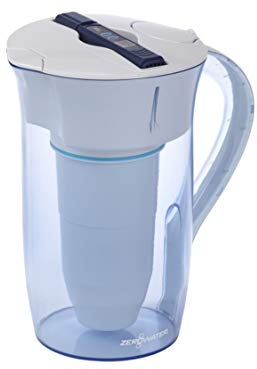 ZeroWater 5-Stufige Filterkanne für Trinkwasser mit 2,4 L - NSF-Zertifizierte Wasserfilter Kanne, um Blei, Andere Schwermetalle und PFOA/PFOS zu Reduzieren - in Weiß und Blau