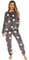 Style It Up Pigiama da donna caldo e accogliente in morbido pile, abbigliamento da notte comodo da indossare in pile stampato, 2 pezzi, Pigiama con stelle color carbone, 16-18