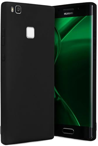 ONEFLOW SlimShield Pro für Huawei P9 Lite Hülle Ultra dünn erhöhter Rand, TPU Backcover minimalistisch Handyhülle flexibel, Schutzhülle mit Kamera- und Displayschutz, Schwarz