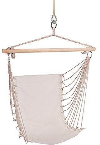 Mojawo XXL Hängestuhl Hängesitz Hängesessel Hängeschaukel Hängematte Sitz Sessel Stuhl Beige Innen und Außen 100x60cm