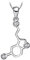 JewelryPalace Kette Liebe Serotonin Molekül, Kette Silber Zirkonia, Halskette Damen Silber 925 Collier 45CM, Schmuck Set für Frauen, Schmuck Mädchen