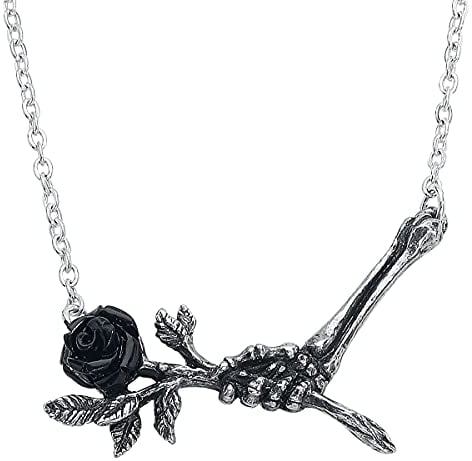Alchemy Gothic Love Never Dies Pendant Frauen Halskette silberfarben Hartzinn Gothic