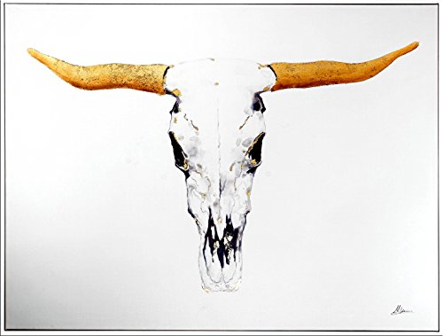 Bullenschädel - Acrylbild 120x90cm - Martin Klein - Bullenschädel gemalt - Bull Skull - Stier Gemälde - Bulle - Börsenbild - Moderne Kunst - Börsenstier - Acrylgemälde auf Leinwand