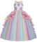 MYRISAM Princesse Fille Licorne Déguisement Robe de Anniversaire Cérémonie Soirée Halloween Carnaval Noël Fête Spectacle Mariage Longue en Tulle Robes Bal Multicolore 10-11
