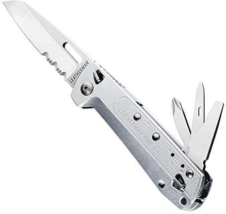 LEATHERMAN - FREE K2X coltello e mutlifunzione da tasca con blocchi magnetici, manici in alluminio e clip da tasca