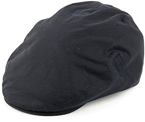 Failsworth Hats Waxed Cotton Flat Cap - Navy Blue, Marineblau, 7.25
