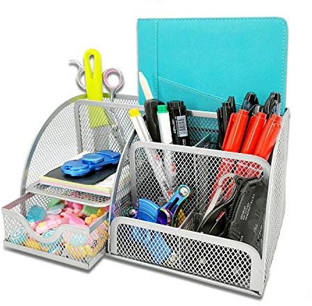 MDHAND Schreibtisch Organizer und Zubehör, Netz-Organisation, Platzsparende Funktionalität, Schreibtisch-Organizer und mit Schiebeschublade