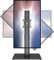 HT05B-003P Support de moniteur autonome avec bras incurvé pour écran de 68,6 à 109,6 cm Base en verre trempé inclinable de -15 ° à 10 ° Pivote à ± 45 ° Rotation à 360 ° Capacité de poids 35 kg