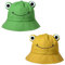 beifon Fischerhüte Damen Anglerhut Frosch Sonnenhut Fischerhut Buckethut Bucket Hut Unisex Eimerhut Faltbar Outdoor Hut Sommermütze Angel Kopfbedeckungen für Camping Wandern Angle (Grün+Gelb)