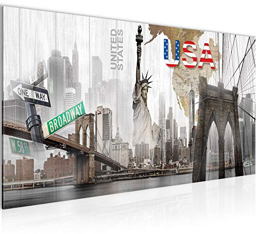 Runa Art Quadro da parete USA 100 x 40 cm in tessuto non tessuto, formato XXL, stampa artistica da parete – Made in Germany – pronto da appendere 034712a