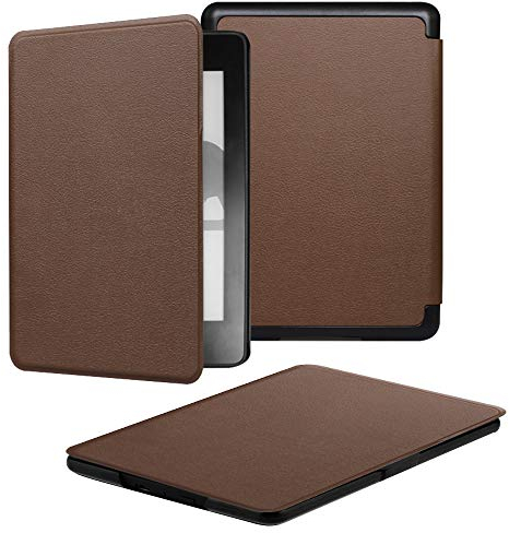 XKUN E-Book-Reader-Hülle für Kindle Paperwhite (10. Generation - Modell 2018) - Schutz für Lesen oder Nichtgebrauch - Modernes Design aus Kunstleder in Braun