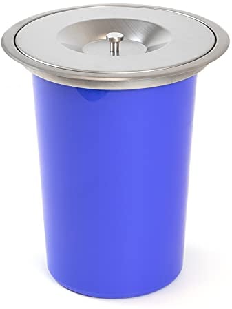 EMUCA - Cubo de Basura empotrable 7L, contenedor encimera con Tapa, Acero Inoxidable.